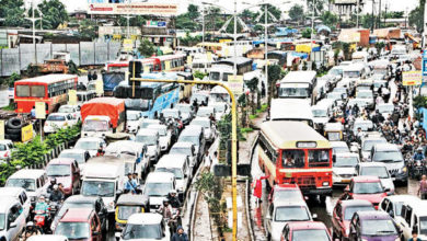 Traffic jam in hinjewadi due to heavy rain pune
