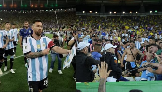 Argentina Brazil Fans Clash: हान की बडीव! मेस्सीच्या मॅचमध्ये ब्राझीलच्या पोलिसांनी अर्जेंटीनाच्या चाहत्यांना धुतले(Video)